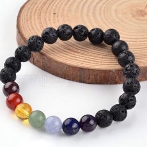 🎁New! Chakra Natural Lava Beaded Stretchy Bracelets